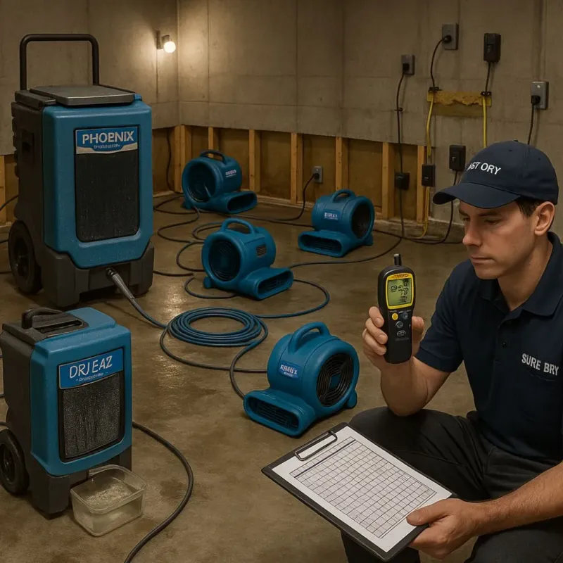 Structural Drying and Dehumidification process in Cameron Park, CA